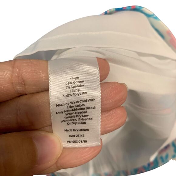 Talbots Womens Fresco Blue Pink Paisley White Square Neck Sleeveless Dress 6 NWT - Picture 4 of 7